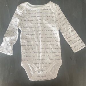 White Long Sleeve Baby Onesie